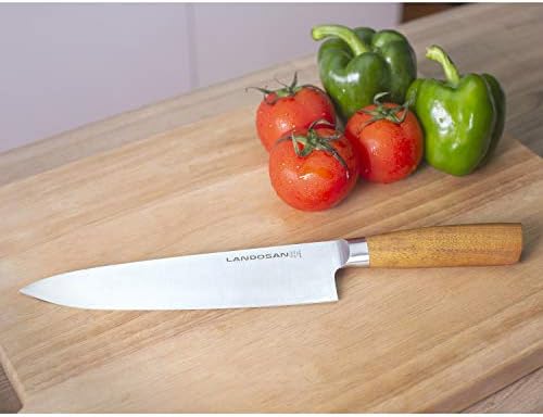 Landosan Chef nož 8-inčni precizni kovani kuhinjski kuharski nož s visokim ugljičnim nehrđajućim oštricama