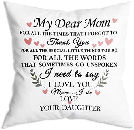 ZNGFON Draga moja mama za sve vreme koje sam vam zaboravio zahvaliti, moram da kažem da te volim meko bacanje jastuk za jastuk za kauč za kauč 18x18 inča Mother Day Rođendan za mamu