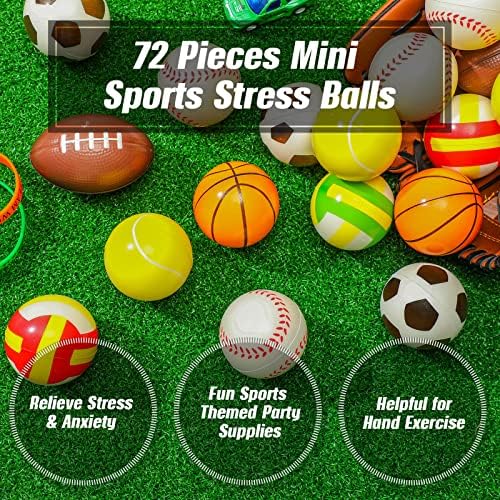 72 kom sportske stresne lopte Bulk 2.5 Inch Party Favor za djecu Mini pjenaste stresne lopte igračke za