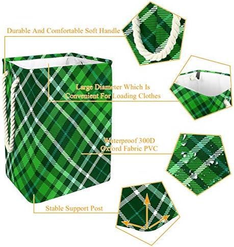 Karirani uzorak za provjeru u tamnozelenoj šumi zelena Mirta 300D Oxford PVC vodootporna odjeća korpa velika
