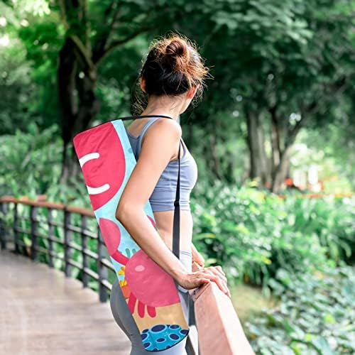 Slatka Cartoon Crab Yoga Mat torbe full-Zip Yoga Carry Bag za žene i muškarce, Vježba Yoga Mat Carrier sa