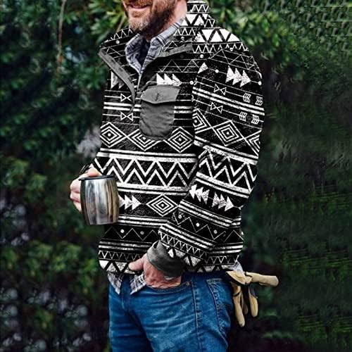 Ružni Božićni džemperi za muškarce, Aztec Print Vintage džemperi pulover Holiday džemper Polo za muškarce
