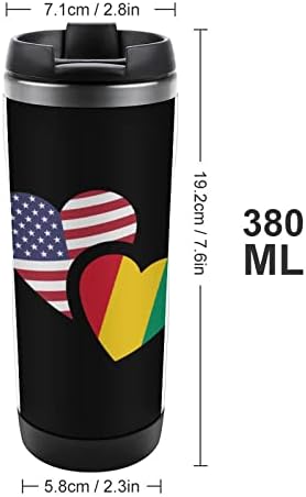 Gvineja američka zastava Travel Klica za kafu sa izoliranim čašama od nehrđajućeg čelika dvostruka voda
