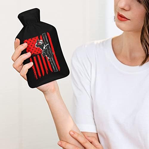 Američka Crvena Lineman flaša za toplu vodu sa mekanim plišanim poklopcem topla gumena torba za ubrizgavanje