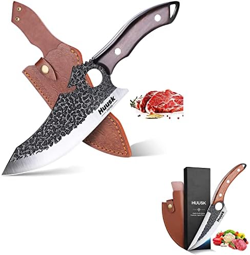 Huusk kolekcionarski noževi meso nož & Huusk Chef nož sa kožnom koricom i poklon kutija…