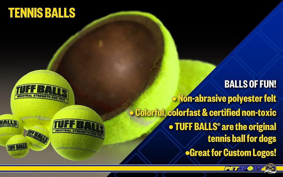 PetSport teniska lopta pseće igračke | 24 pakovanja srednje sigurno za kućne ljubimce netoksični filc industrijske