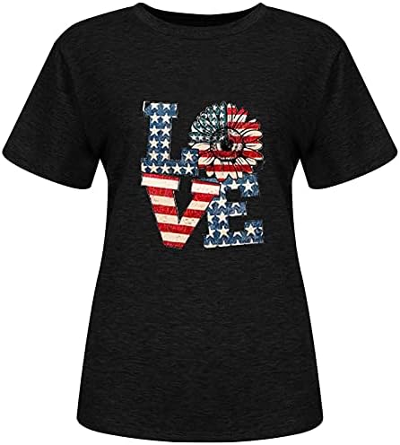 4. jula vrhovi ženske američke zastave majice zvijezde Stripes kratki rukav USA Dan nezavisnosti Patriotski