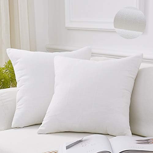 Oubonun bijeli jastuk od bijelog bacanja 18x18, umjetnički posteljinski kvadratni ukrasni jastuk za kauč