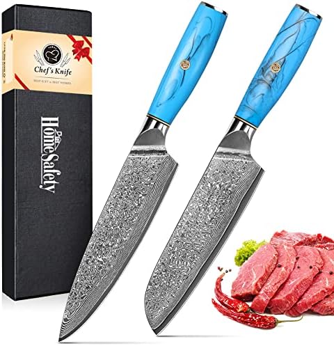 Sigurnost kod kuće Damask kuharski nož i Santoku nož 2 komada japanski VG10 - 67 sloj Damask čelik profesionalni