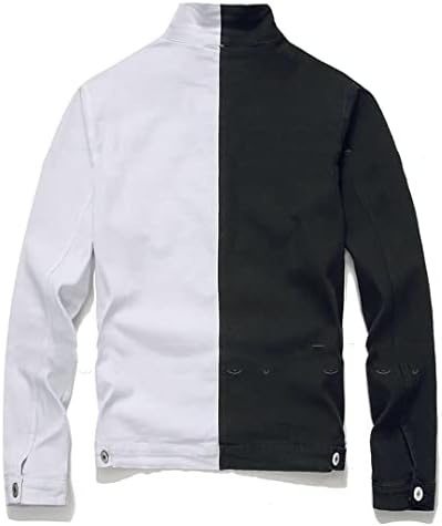 Muška jesenina crna šiva bijela jakna od trapera i potamnjene hlače dva komada seta