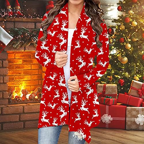Ženska božićna kardigan odjeća s dugim rukavima Božićna peskarska jakna modna labava casual top ženski san