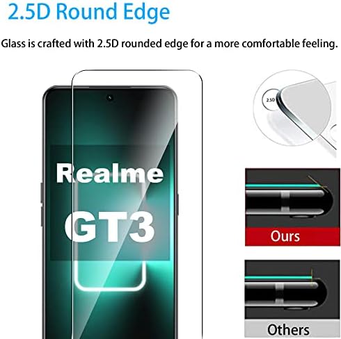 Suttkue za Realme GT3 zaštitnik ekrana sa zaštitom sočiva kamere, 9h tvrdoća, flim od kaljenog stakla protiv