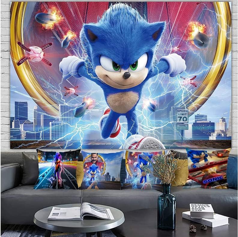 DMHZNB Sonic cartoon party dekoracija sa dječjom sobom na temu ježa i rođendanskom zabavom fotografija u