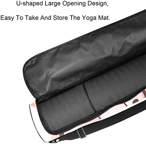 RATGDN Yoga Mat torba, slatka svinja Vježba Yoga Mat Carrier full-Zip Yoga Mat torba za nošenje sa podesivim