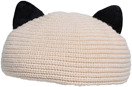 Žene Cat uši u ušima Bblocking pletenje beretka topla vuna šešir umjetnika velikih francuskih sportskih