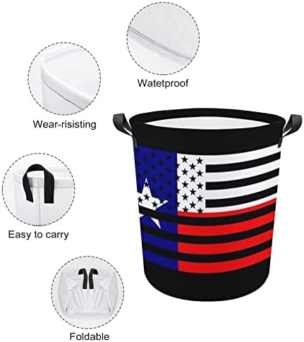 Američka i Taxas Zastava korpa za veš korpa torba za pranje kanta za skladištenje sklopiva visoka sa ručkama
