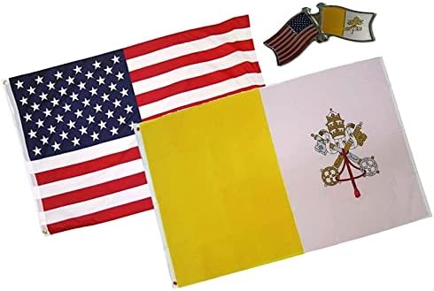 New Combo USA & Vatikan City Country 2x3 2'x3 'Dekoracija zastava i prijateljstva Revel Pin - broševi i klinovi za odjeću TR-1738LP
