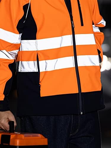 Radna ideja Muška sigurnosna jakna Visoka vidljivost reflektivna jakna softshell hi-visi vodootporna i vjetar