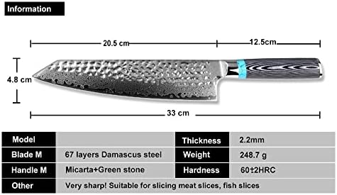 Dom i kuhinja / Kuhinja i trpezarija / Kuhinja Utensi 8 inčni kuharski nož Damask VG10 Blade Professional