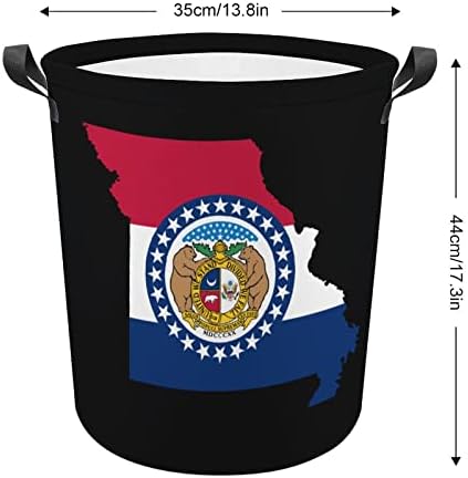 Mapa Državne zastave Missourija korpe za veš sa ručkama vodootporne okrugle sklopive korpe za odeću Organizator