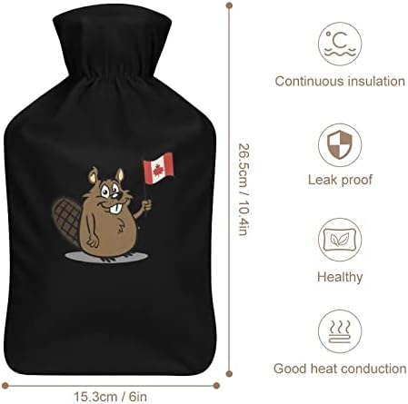 Slatka crtana dabrova kanadska Zastava gumena vreća za toplu vodu sa slatkim poklopcem za grčeve u periodu