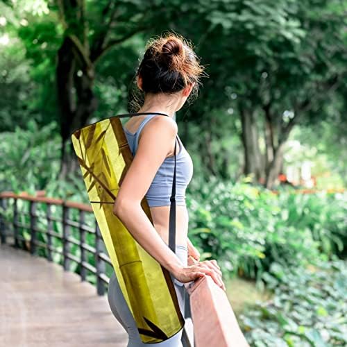 RATGDN Yoga Mat torba, bambusova šumska Vježba Yoga Mat Carrier full-Zip Yoga Mat torba za nošenje sa podesivim
