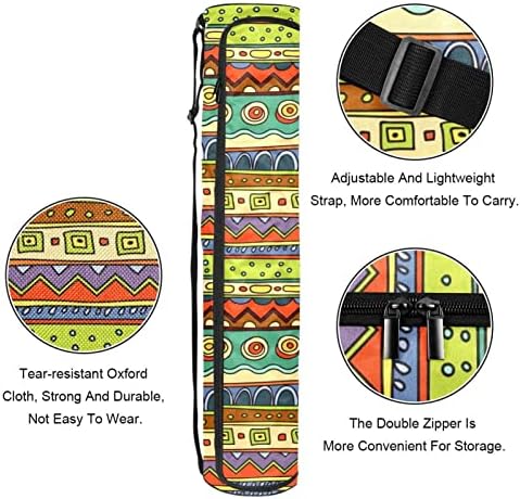 Yoga Mat torba, etnički Ornament Vježba Yoga Mat Carrier full-Zip Yoga Mat torba za nošenje sa podesivim