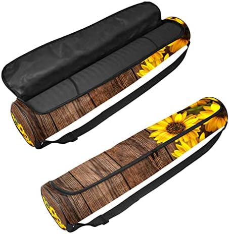 Suncokretova na drvenom Trestle Yoga Mat torba za nošenje sa naramenicom Yoga Mat torba torba za teretanu
