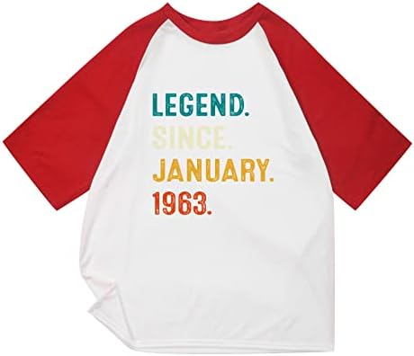OZMMYAN 60-godišnja stara muška majica Legenda od januara 1963. 60. rođendanski poklon muškarci majica 2023