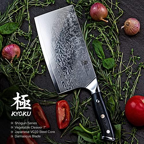 Kyoku Shogun serija 8 Profesionalni kuharski nož + 7 Biljni ceaver - japanski VG10 čelični jezgra kovana