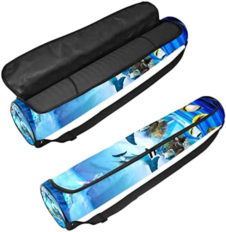 RATGDN Yoga Mat torba, podvodni svijet meduza i delfin Vježba Yoga Mat Carrier full-Zip Yoga Mat torba za