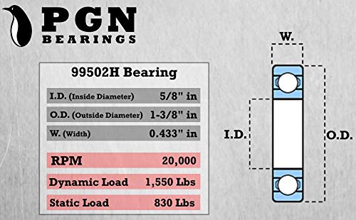 PGN-99502H vreteno kosilice za karting zapečaćenog kugličnog ležaja-5/8 x1-3/8x.433