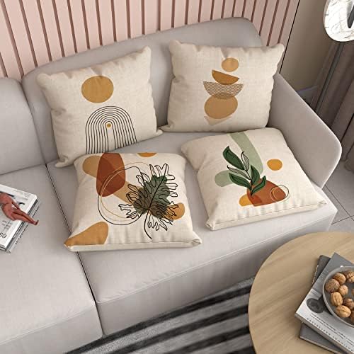 Jastuk za sažetak Coumic Coumction 18x18 inča 4 minimalistički modernim jastukom pokriva estetsku terakotu Art vanjski ukrasni jastuk za kauč za kauč