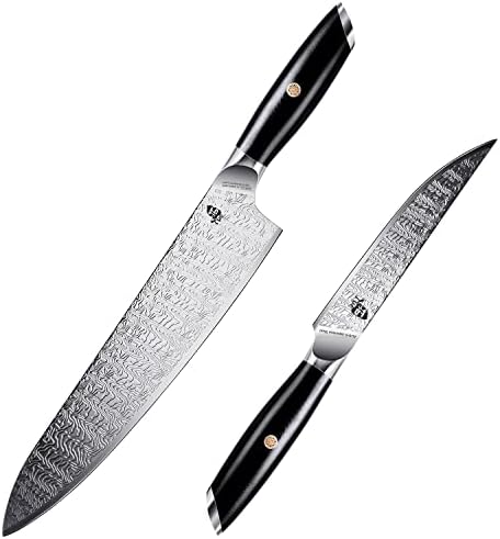Tuo kuharski nož 10 inča-kuhinjski nož za kuvanje, kuhinjski nož za odreske - 5 inča, aus-8 japanski kuharski nož od nerđajućeg čelika sa ergonomskom ručkom G10, japanski Gyuto nož sa poklon kutijom-FALCON S serija