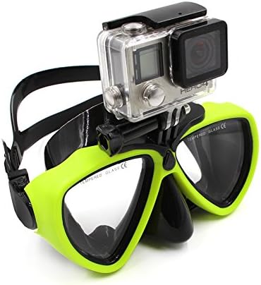 Patalachi akcijska kamera 'Snorkeling set silikonskog ronilačkog stakla suho vrh maska, kaljeno staklo panoramsko zasebna maska ​​sa silikonskim delom za usta za Gopro Hero 8/7/6/5, Eken, Akaso
