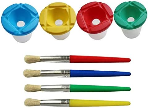 SupVox Assortirana boja 4pcs ne izlijevanje boje boje s obojenim poklopcima i četkice za 4 kom boju za djecu