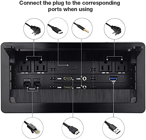 Stolna kutija za multimedijalno povezivanje sa 4 AC snage+2 HDMI+2 RJ45+1 USB3.0 Port +1 USB-C +2 Audio
