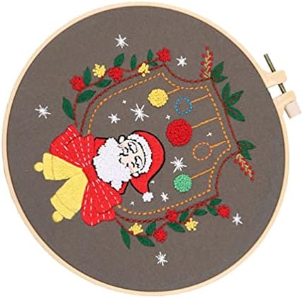 Wakauto DIY kompleti Božić vez kompleti Santa Claus uzorak Cross Kit sa vezom krpom obruč boja teme alat